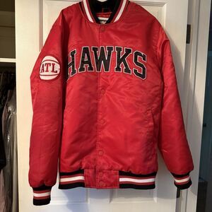 Starter Atlanta Hawks Basketball Satin Jacket Size XL